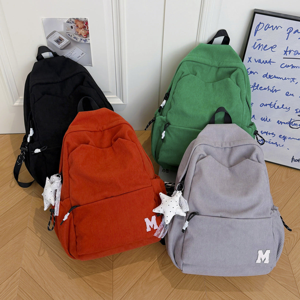 Corduroy Casual Backpack LoungeYard — product view 4
