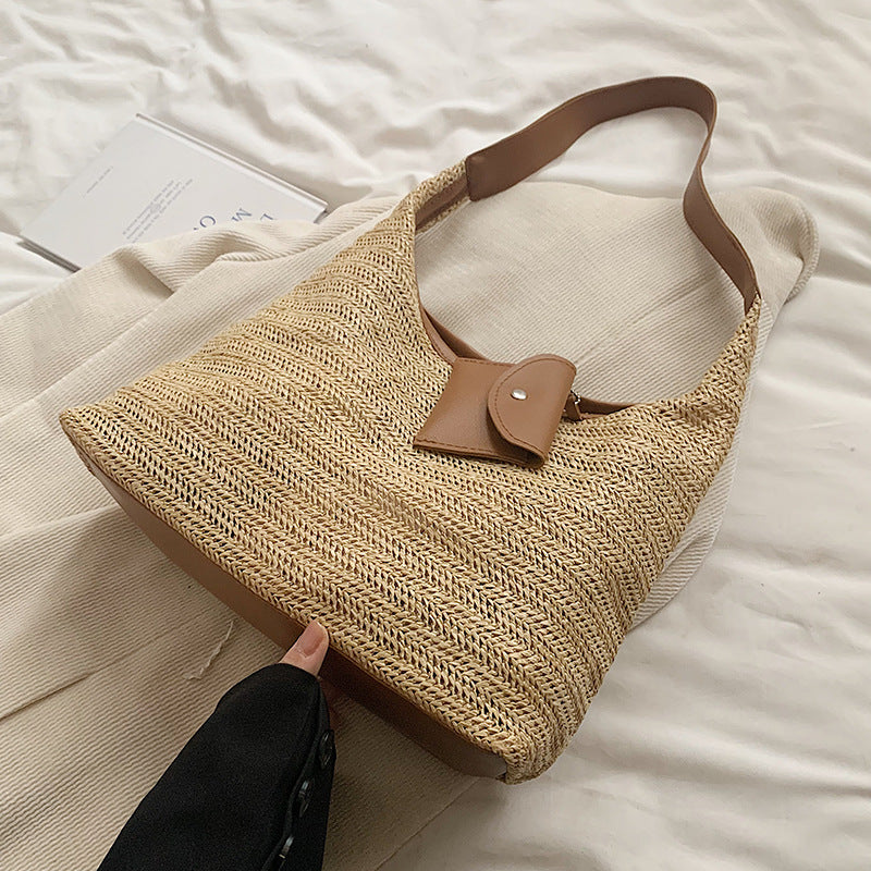 Bohemian Woven Straw Shoulder Bag — product view 1