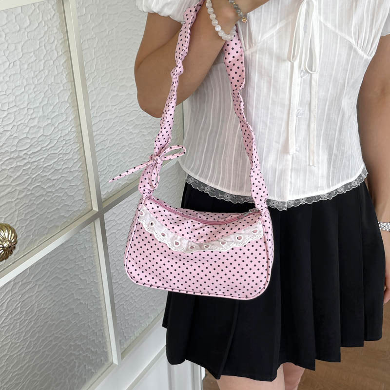 Vintage-Inspired Polka Dot Handheld Bag — product view 1