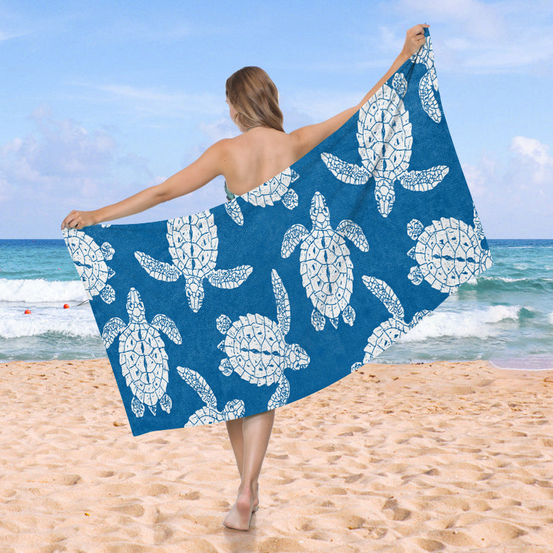 Beach towel with creative turtle design LoungeYard — product view 5