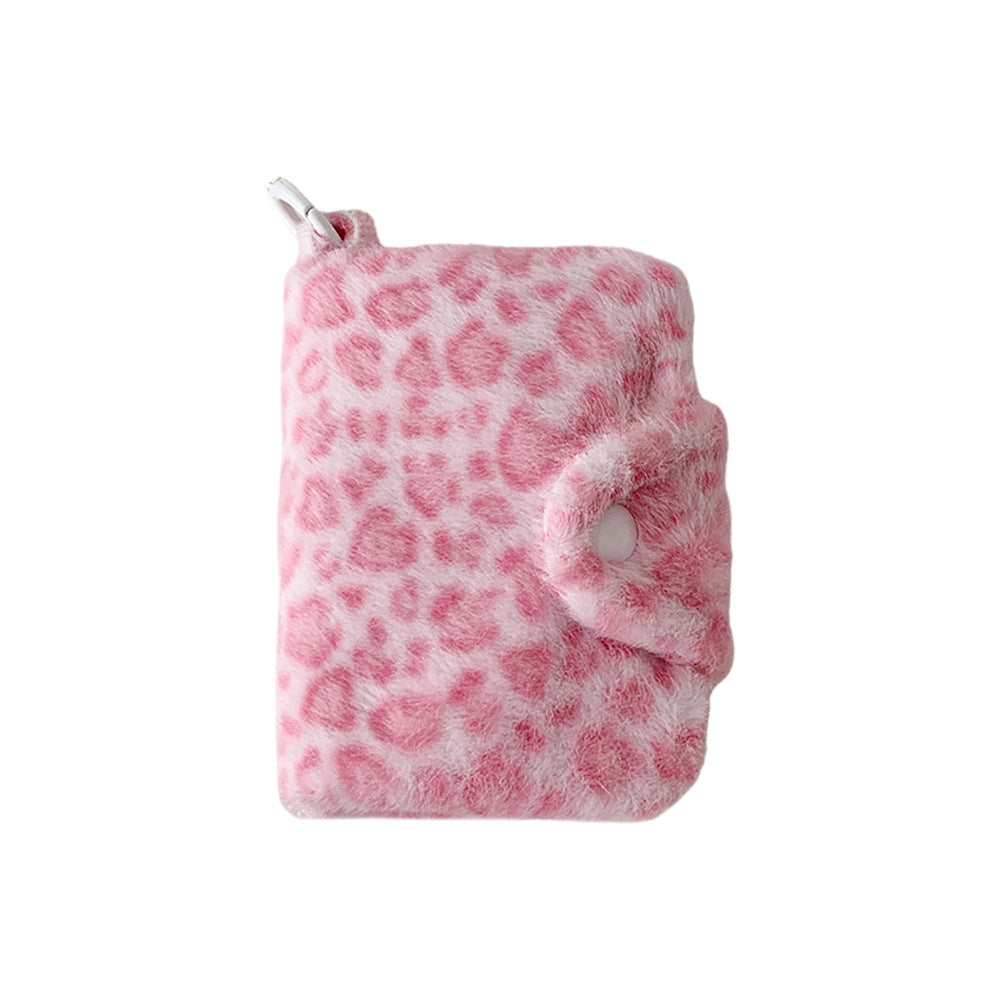 Faux Fur Leopard-Print Snap Keyring Card Wallet LoungeYard — product view 6