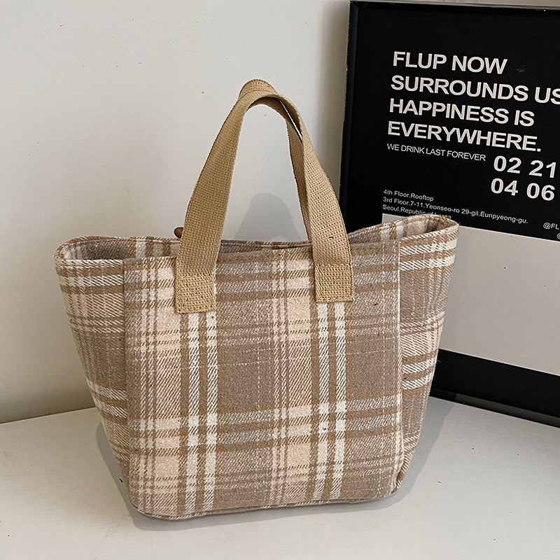 Casual Plaid Shopping Tote — product view 1