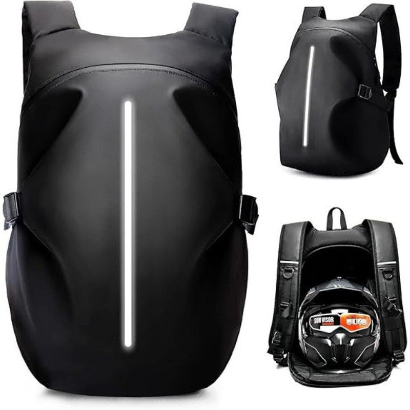 Multifunctional Motorcycle Backpack with Integrated Helmet Bag LoungeYard — product view 1