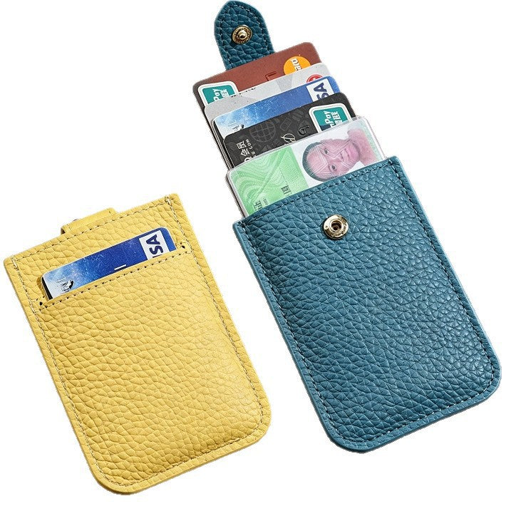 Textured Leather Cardholder with Snap Closure LoungeYard — product view 4