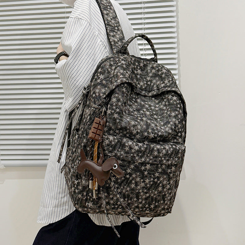 Spacious Star-Patterned Casual Backpack LoungeYard — product view 3