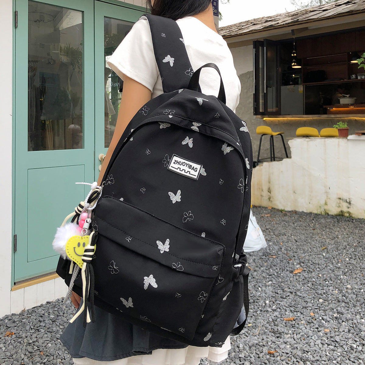 Butterfly Print Casual Backpack LoungeYard — product view 2