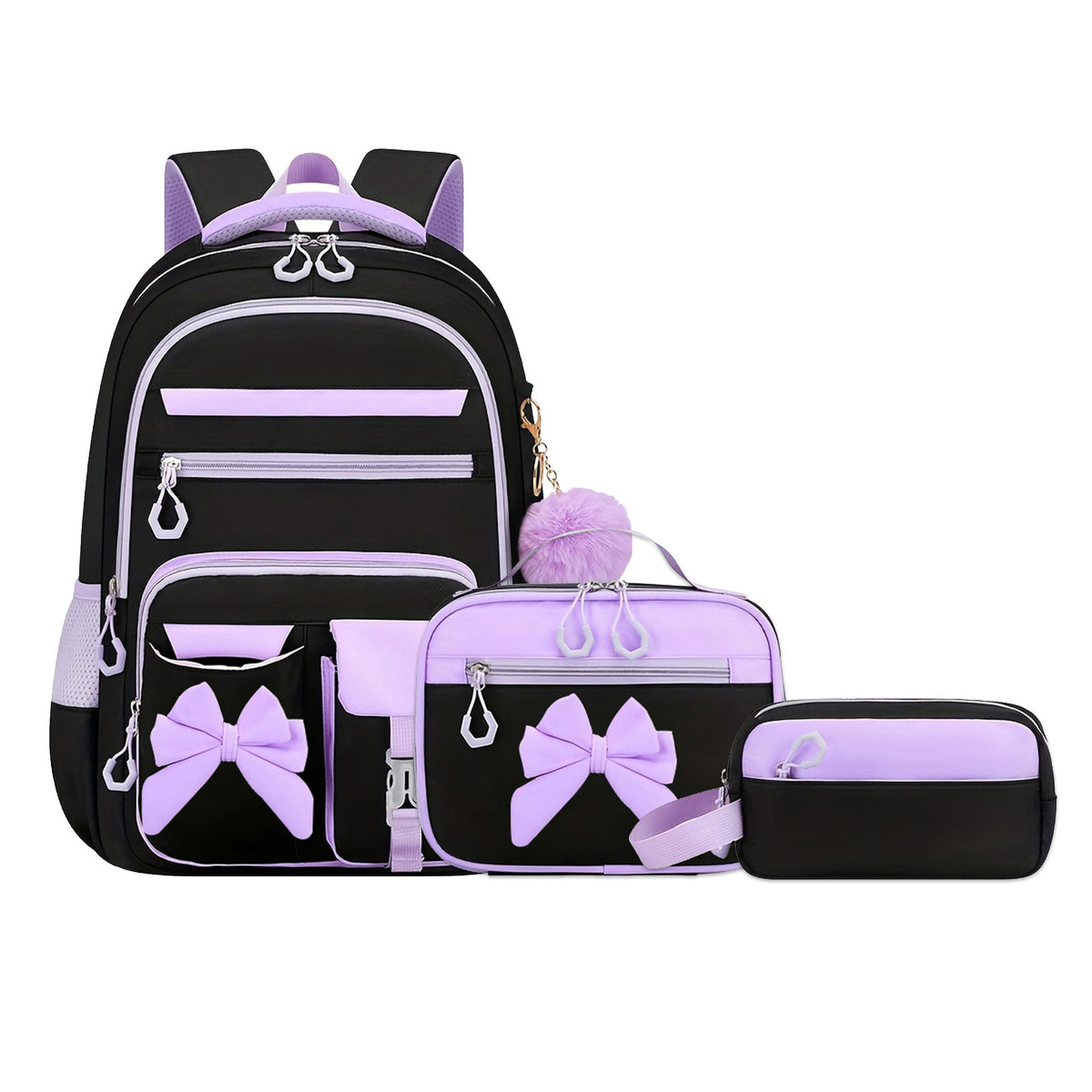 Cute Bow Design Backpack Set — product view 4