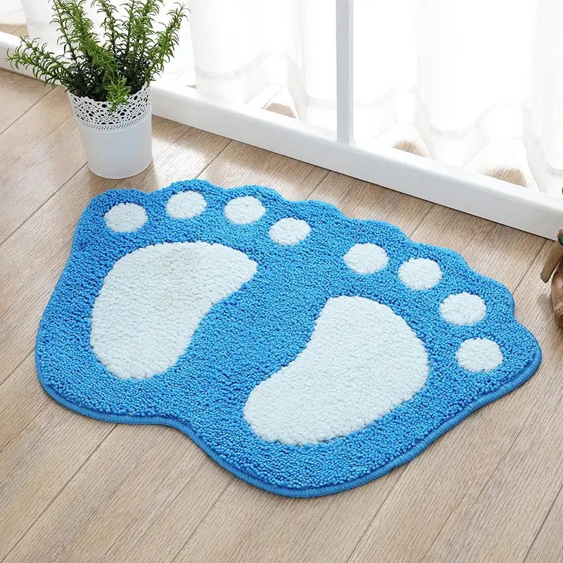 Cute Cartoon Footprint Bath Mat LoungeYard — product view 2