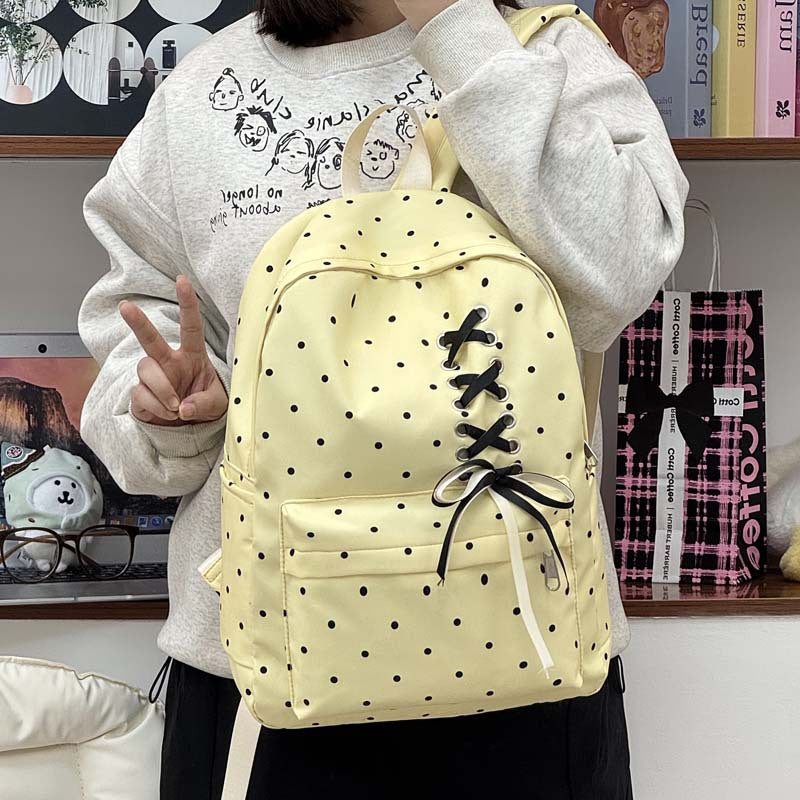 Playful Polka Dot Casual Backpack LoungeYard — product view 4