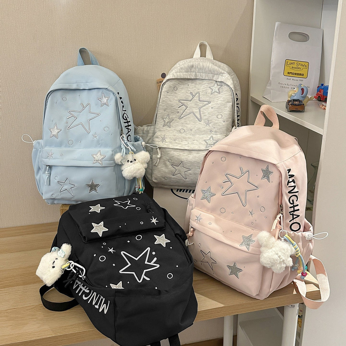 Cute Star-Embellished Backpack LoungeYard — product view 4