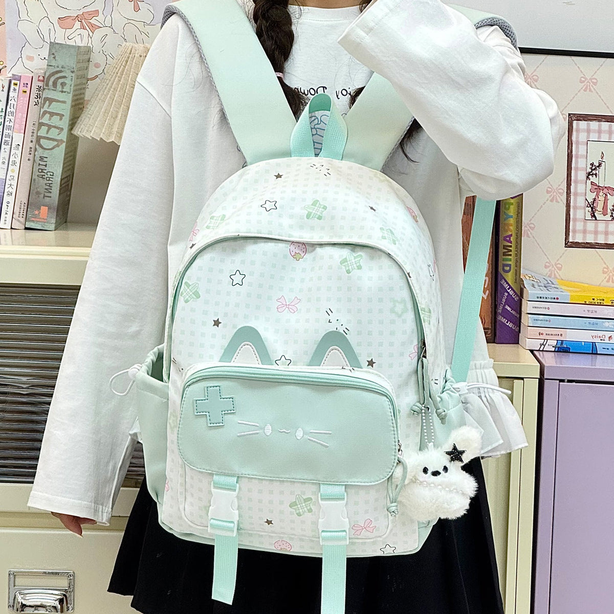Cute Cat-Ear Backpack LoungeYard — product view 3