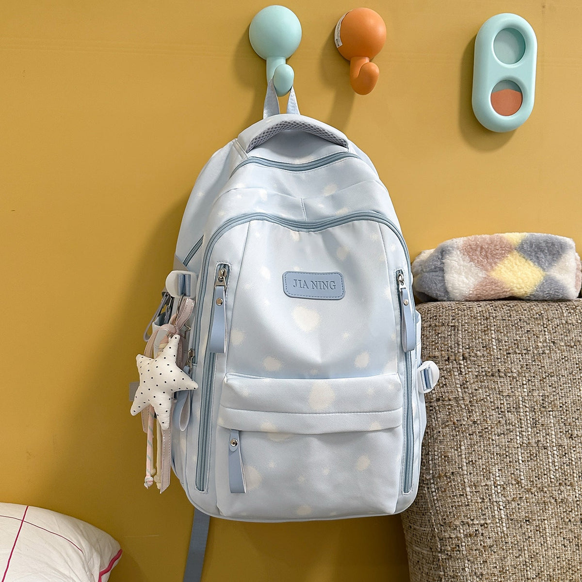 Playful Dot-Printed School Backpack LoungeYard — product view 7