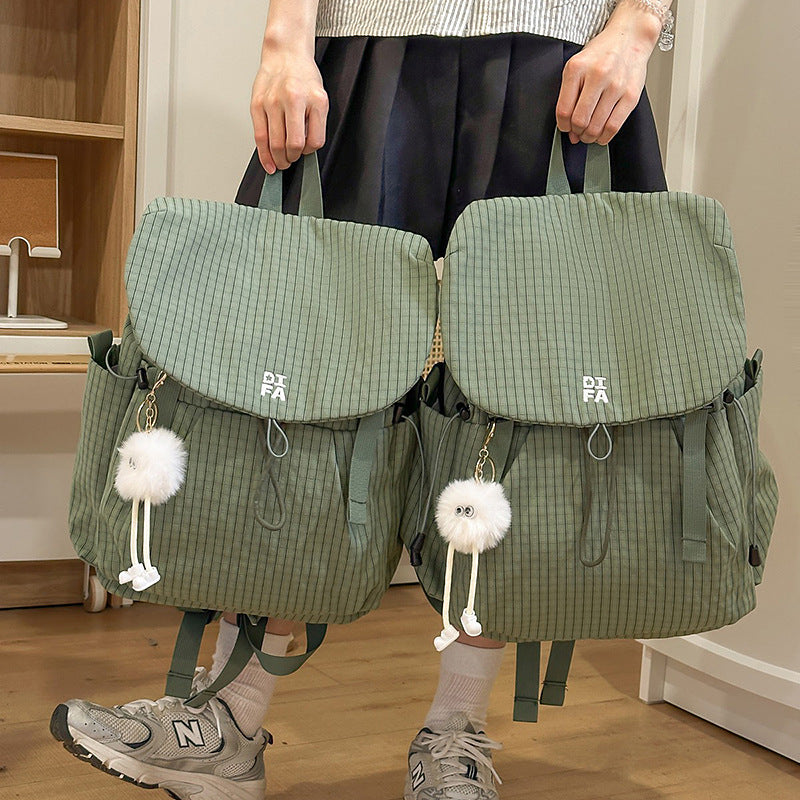 Durable Multi-Pocket Checkered Backpack LoungeYard — product view 3