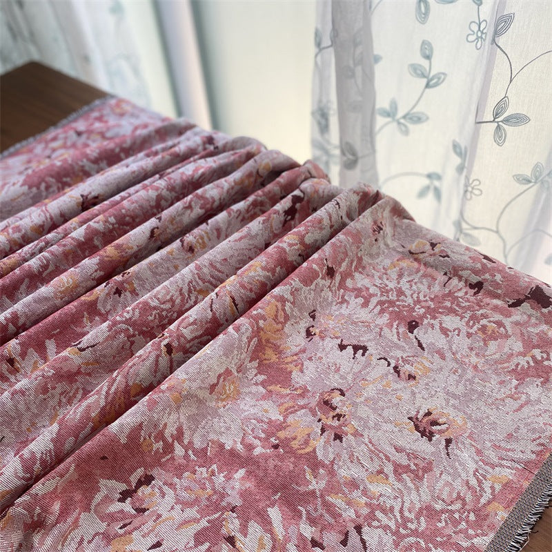 Floral Patterned Textile Throw Blanket — product view 7