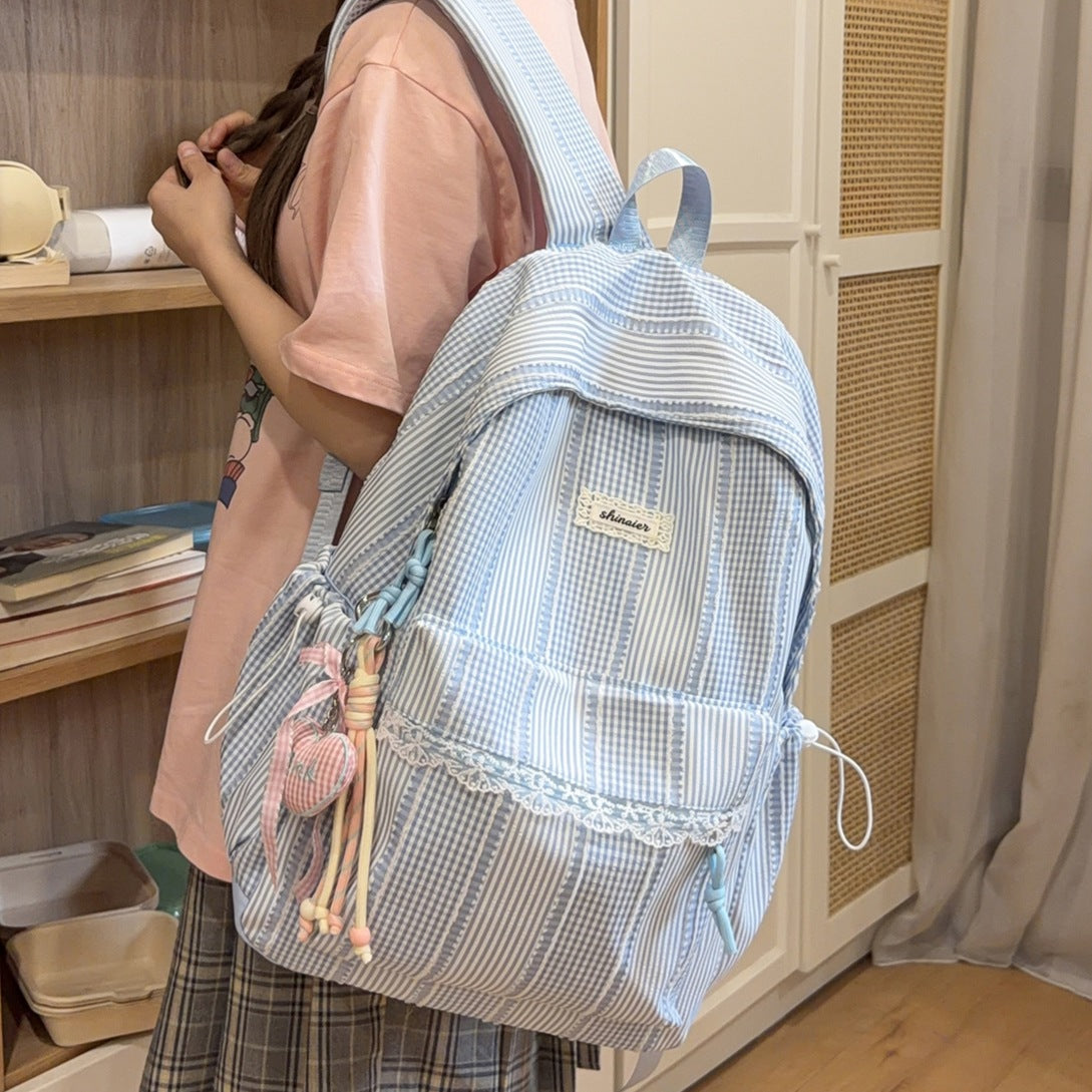 Cute Striped Backpack LoungeYard — product view 1