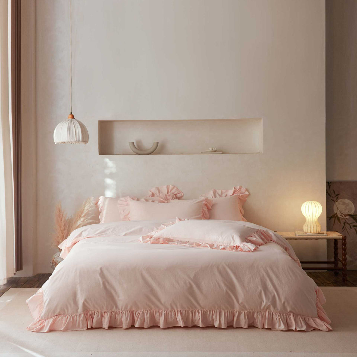 Luxurious bedding set with ruffle hem and soft cotton touch — product view 6