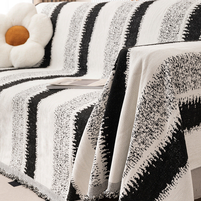Textured Striped Throw Blanket — product view 3