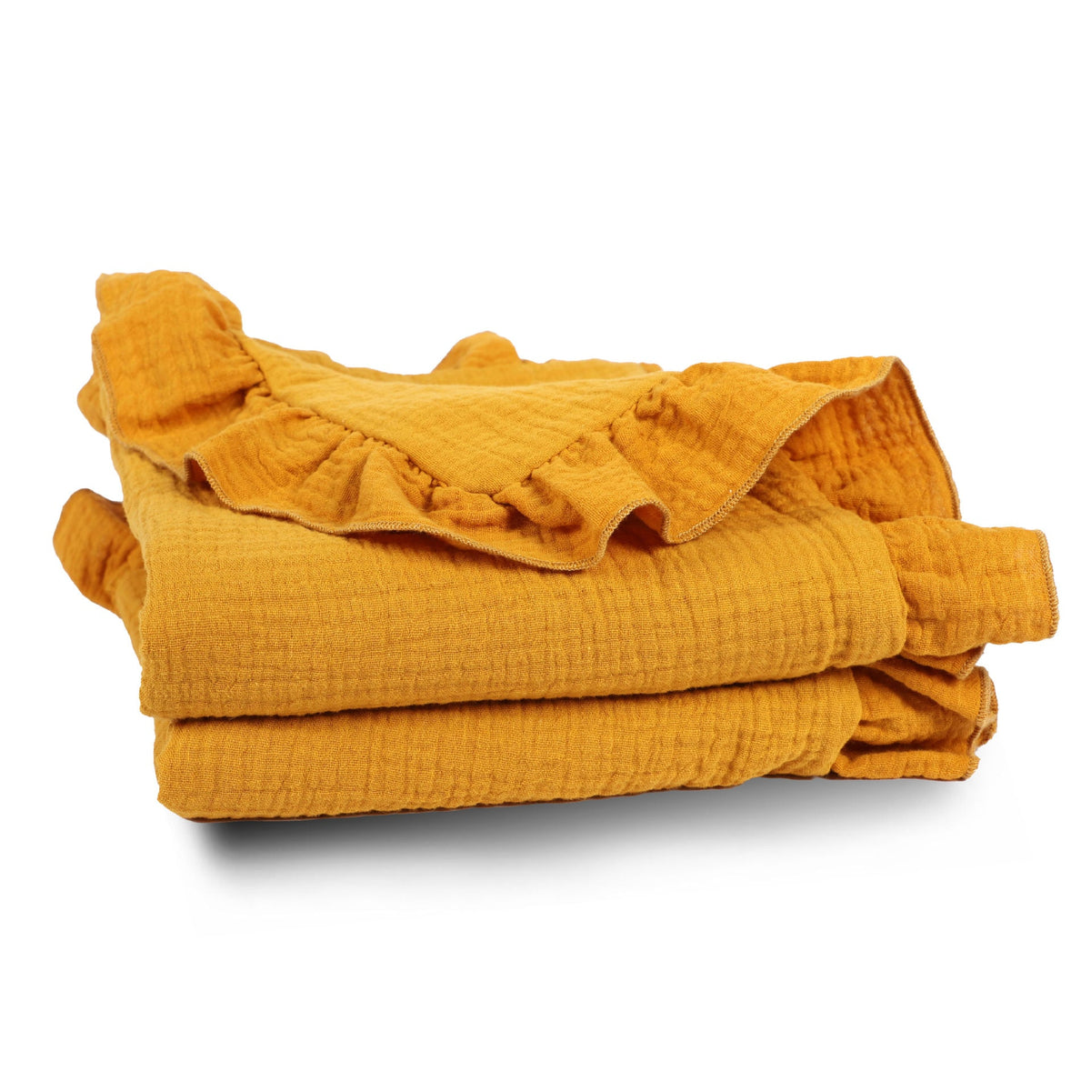 Soft Muslin Blanket with Ruffled Edges LoungeYard — product view 4