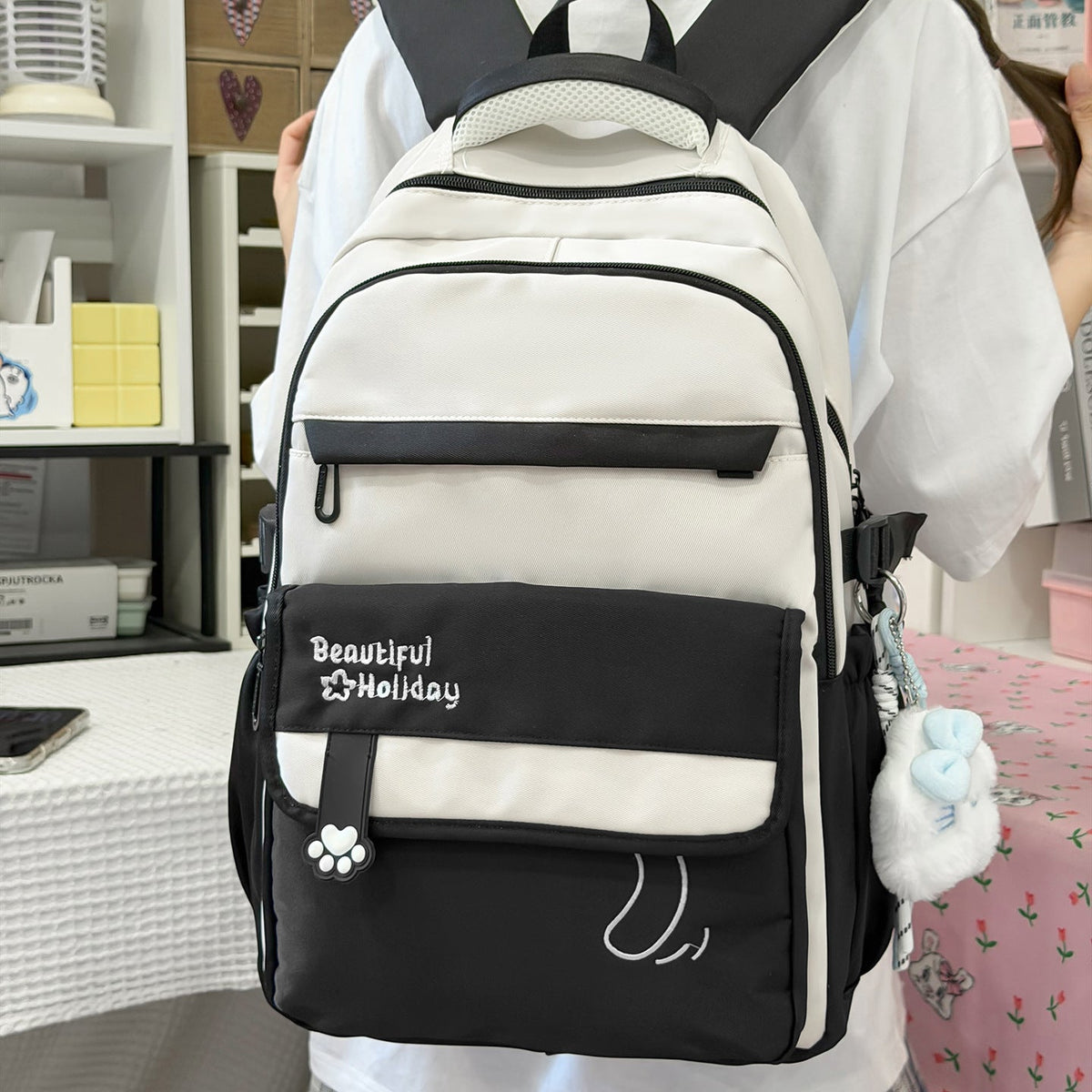 Cute Illustrated Patterned Backpack LoungeYard — product view 3