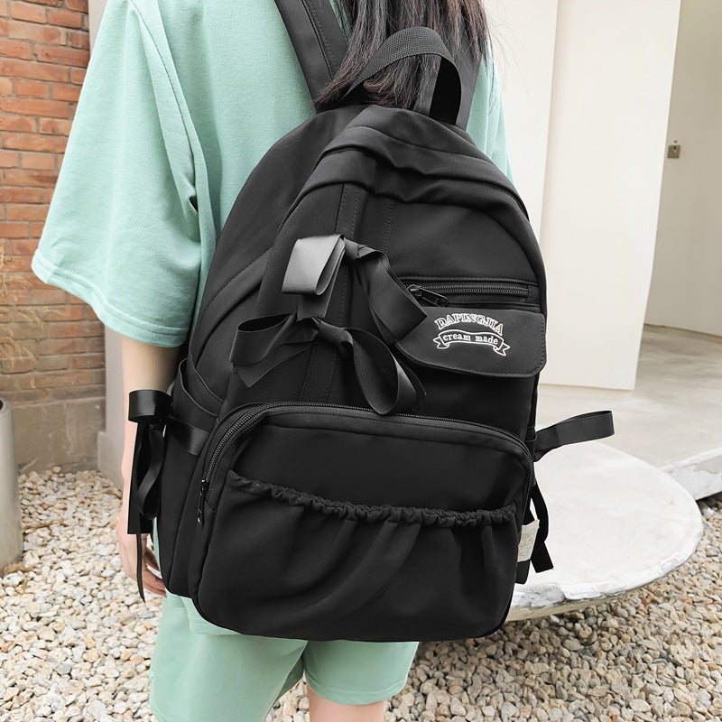 Charming Bow-Appliqué Casual Backpack LoungeYard — product view 3