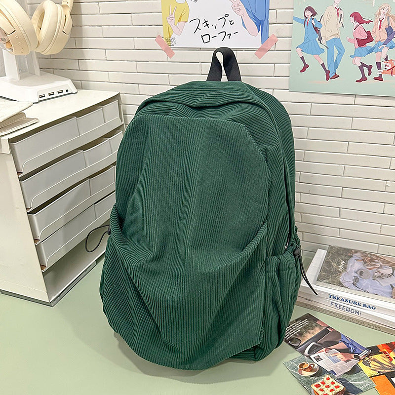 Soft Textured Corduroy Backpack — product view 4