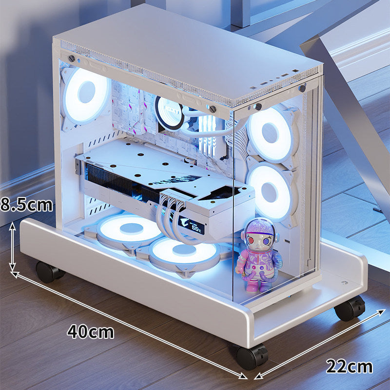 Mobile PC Case Rolling Base with Low-Profile Anti-Slip Platform — product view 2