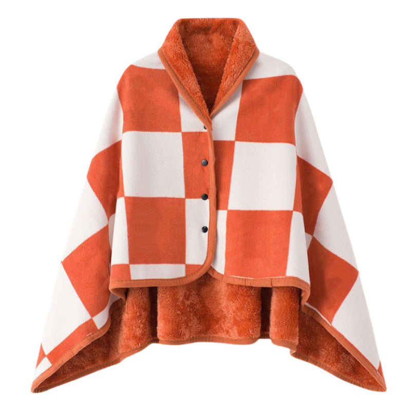 Women Elegant and Comfortable Fleece Poncho Blanket LoungeYard — product view 7
