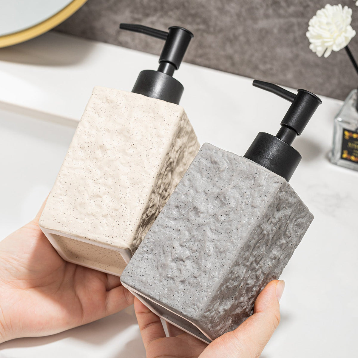 Ceramic Textured Soap Dispenser LoungeYard — product view 5