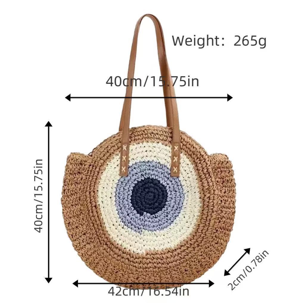 Handcrafted straw bag with eye-catching gradient LoungeYard — product view 6
