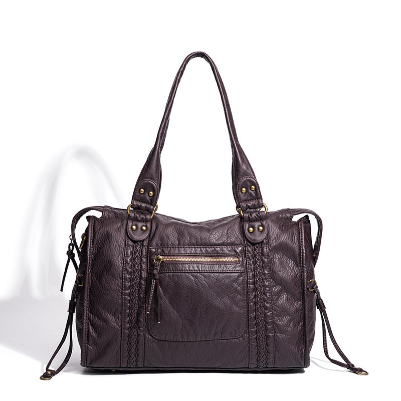 Distressed Leather Satchel Bag LoungeYard — product view 1