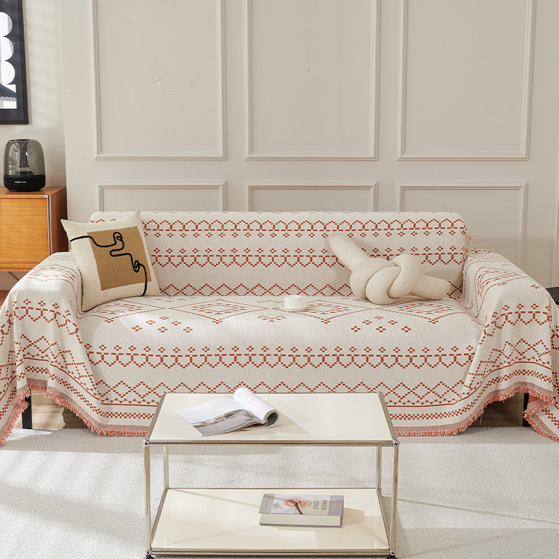 Textured Geometric Pattern Sofa Throw Blanket — product view 6