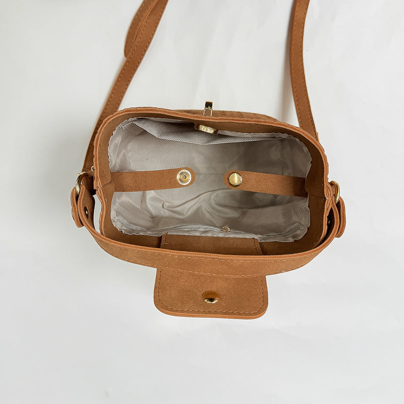 Woven Leather Bucket Handbag — product view 3