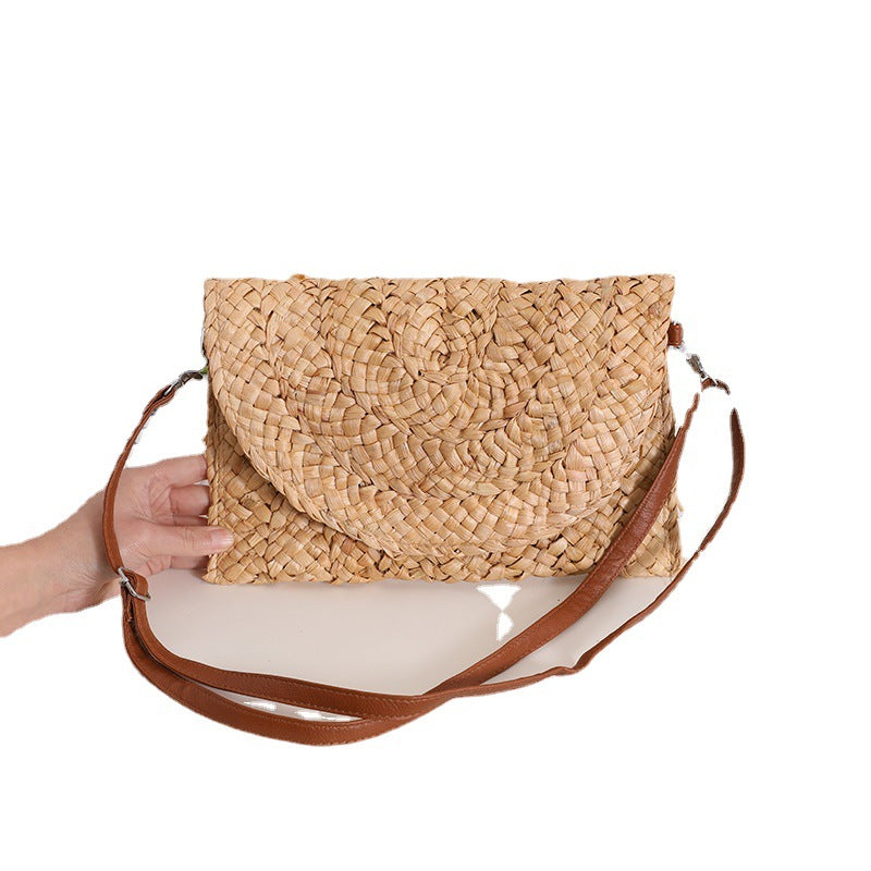 Handcrafted basket bag in elegant wave pattern LoungeYard — product view 5