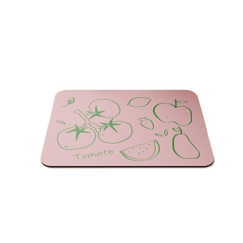 Non-Slip Heat-Resistant Kitchen Dish Drying Mat with Cute Tea Doodle Print — product view 5