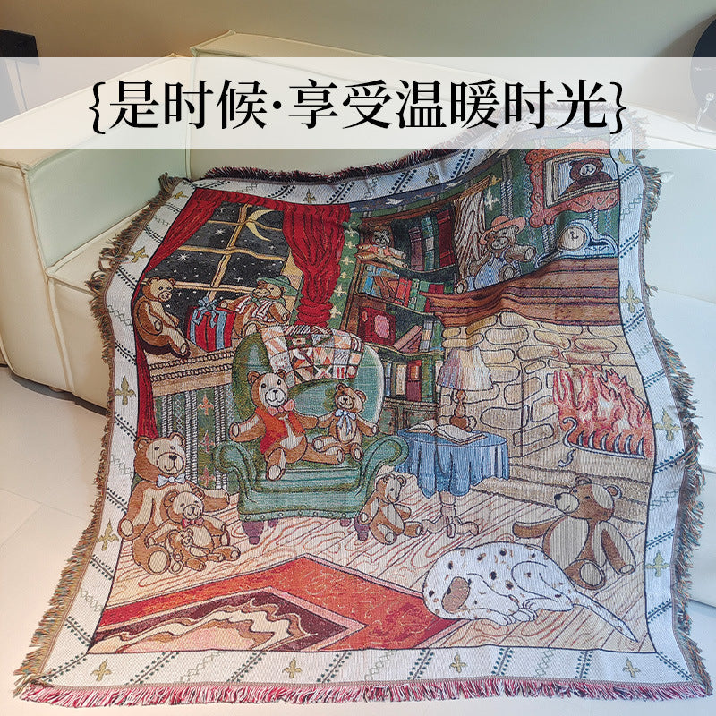 Cozy Animal-Themed Woven Throw Blanket — product view 2
