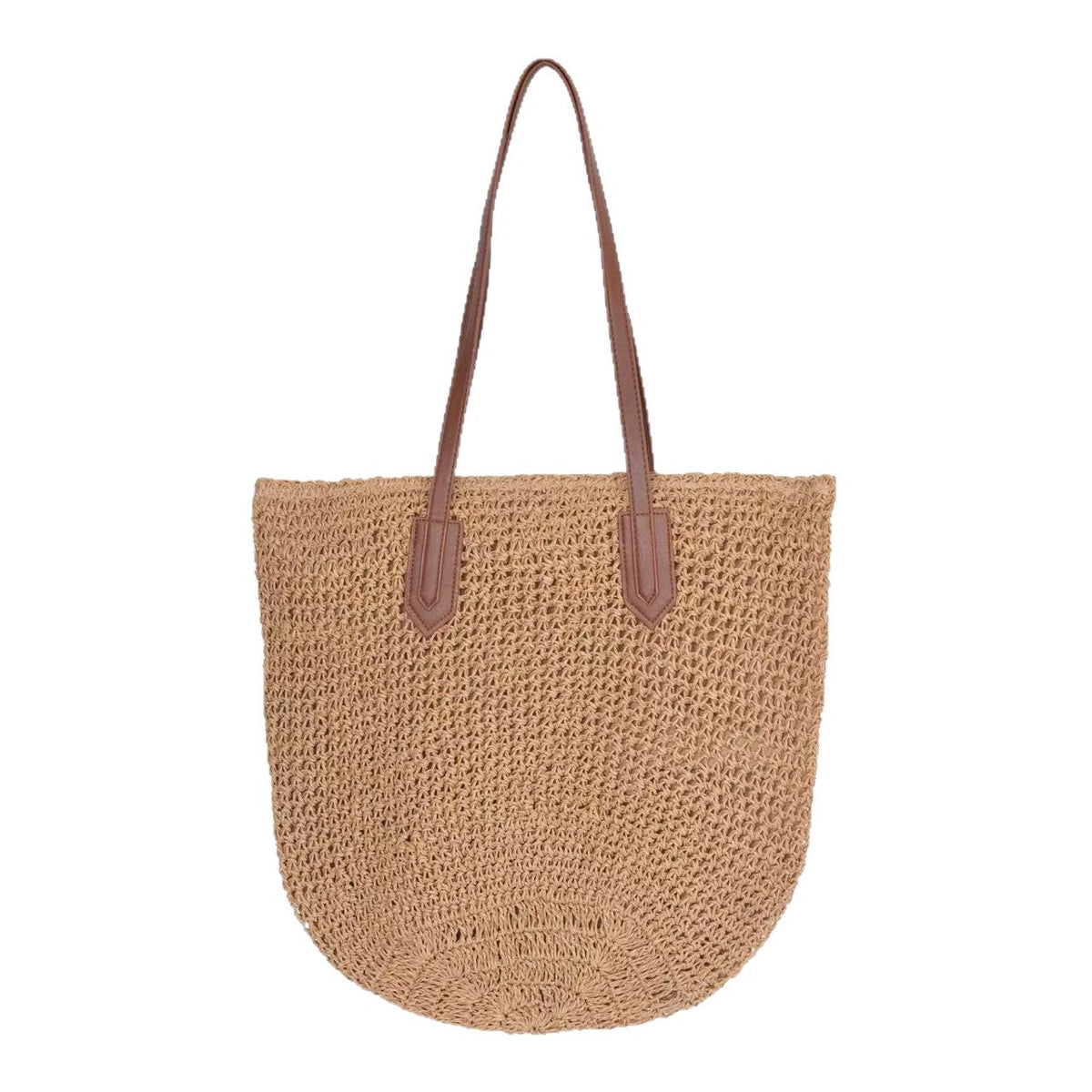 Braided tote bag with long leather handles LoungeYard — product view 4