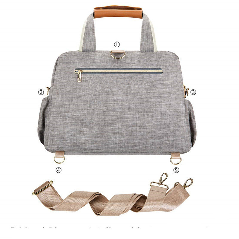 Ladies diaper bag with integrated changing mat LoungeYard — product view 4