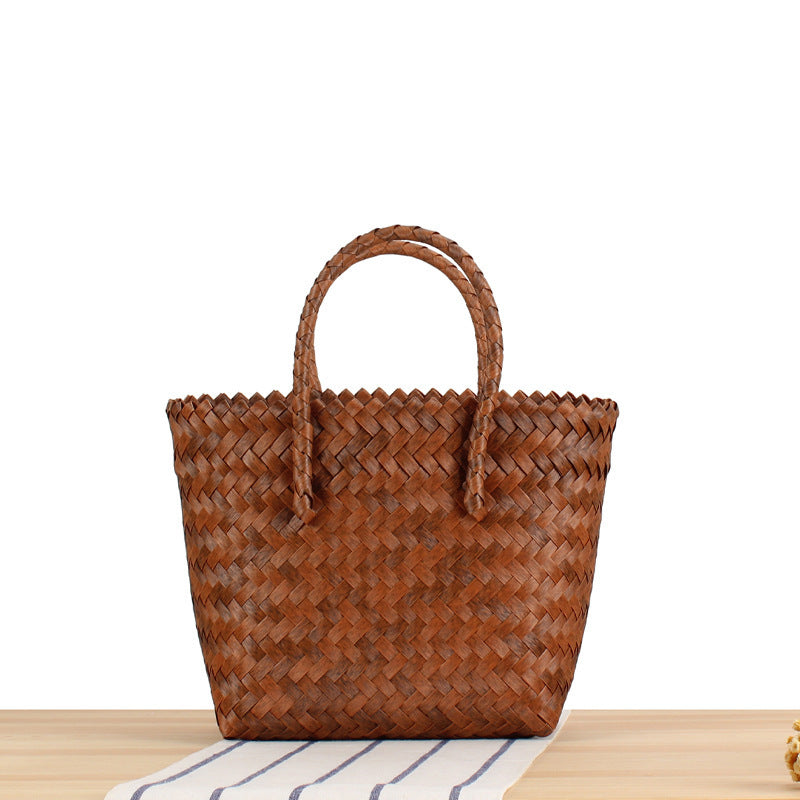 Braided Tote Bag with Modern Patterns LoungeYard — product view 2