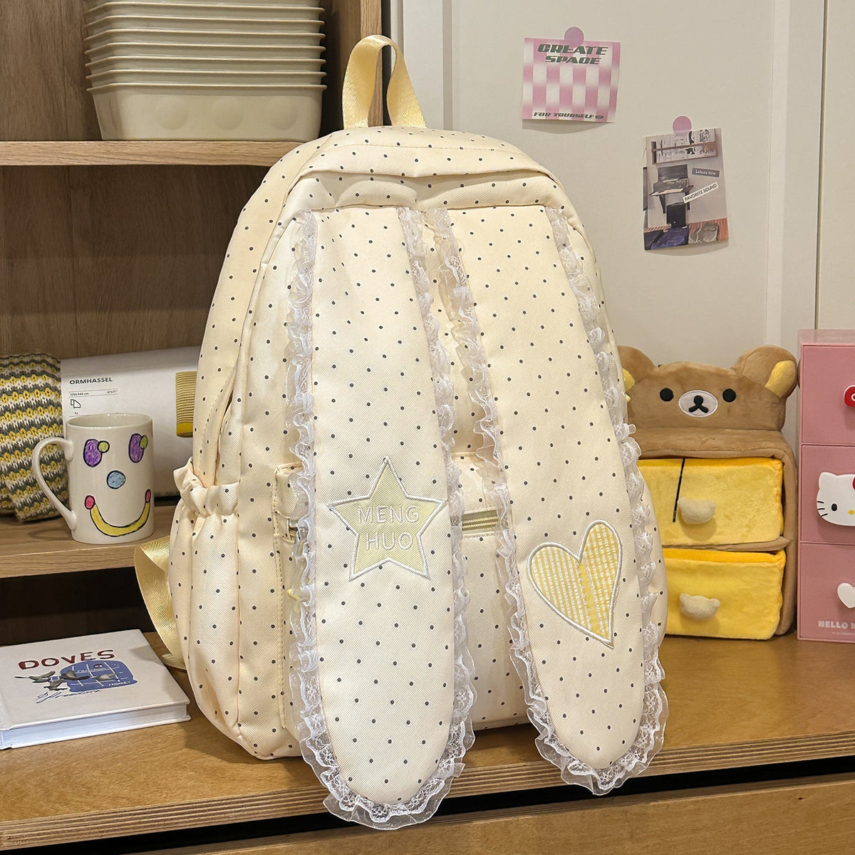 Playful Decorative Patchwork Backpack LoungeYard — product view 7