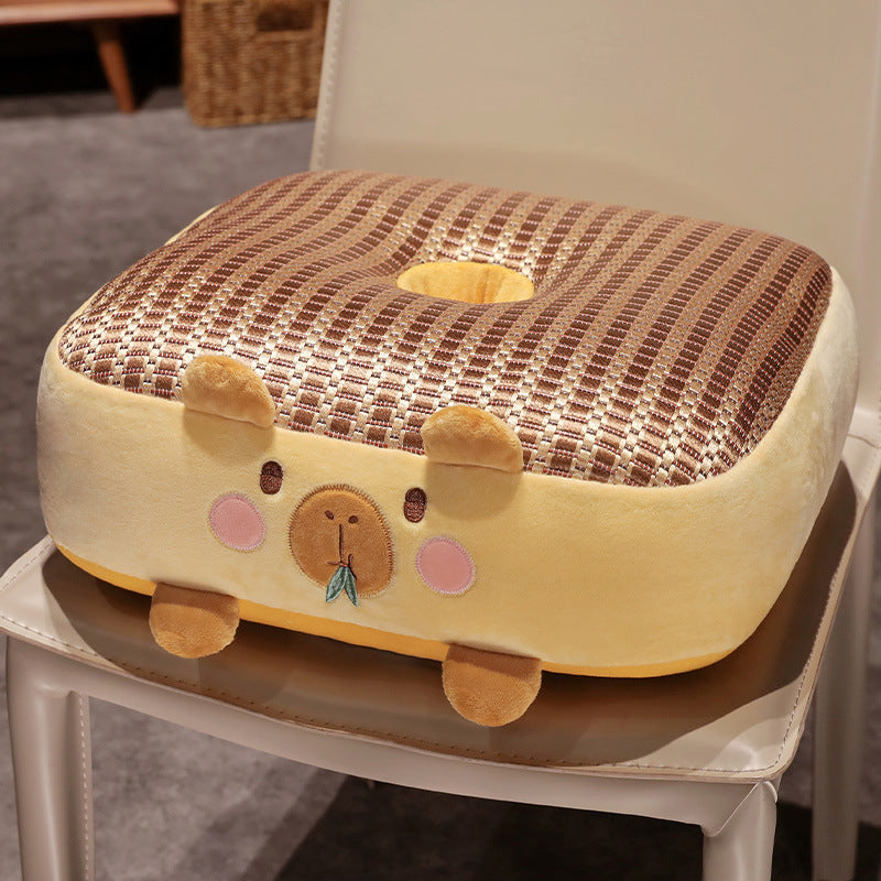 Plush pet bed with raised edge and removable cuddly pillow — product view 4