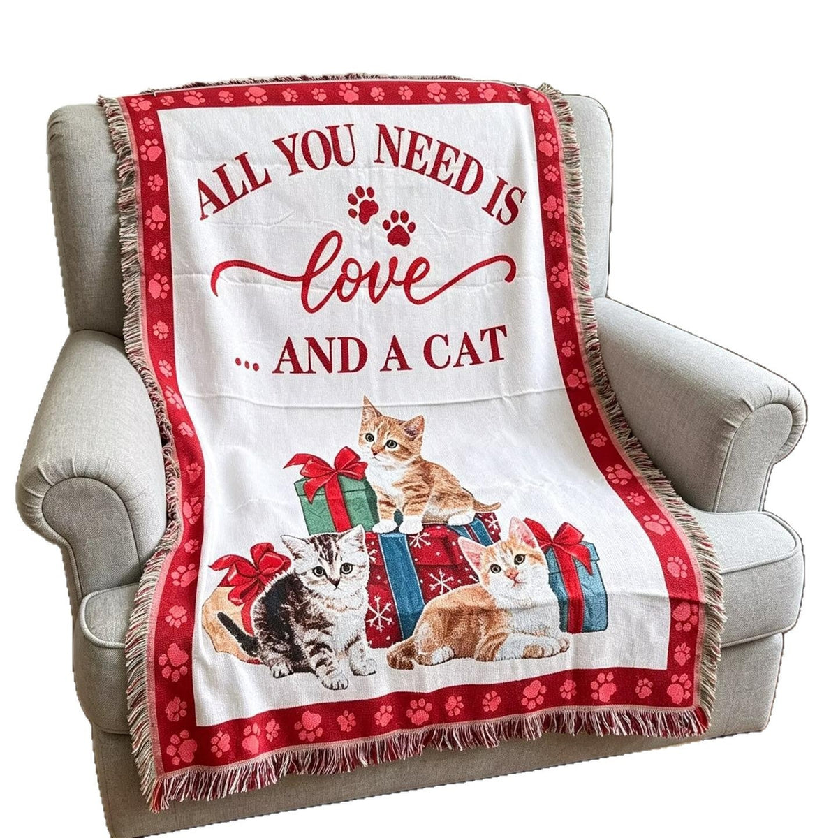 Cozy Cat-Themed Throw Blanket — product view 5