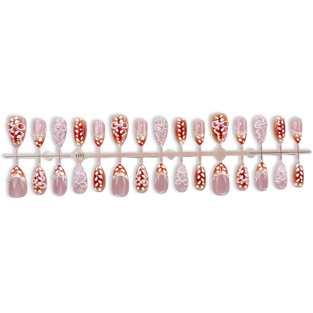 Decorative Press-On Nail Set with Floral Embellishments 1790746076 — product view 5