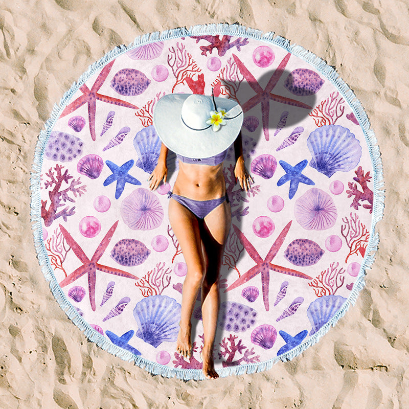 Rundstrand towel with unique sunset design LoungeYard — product view 3