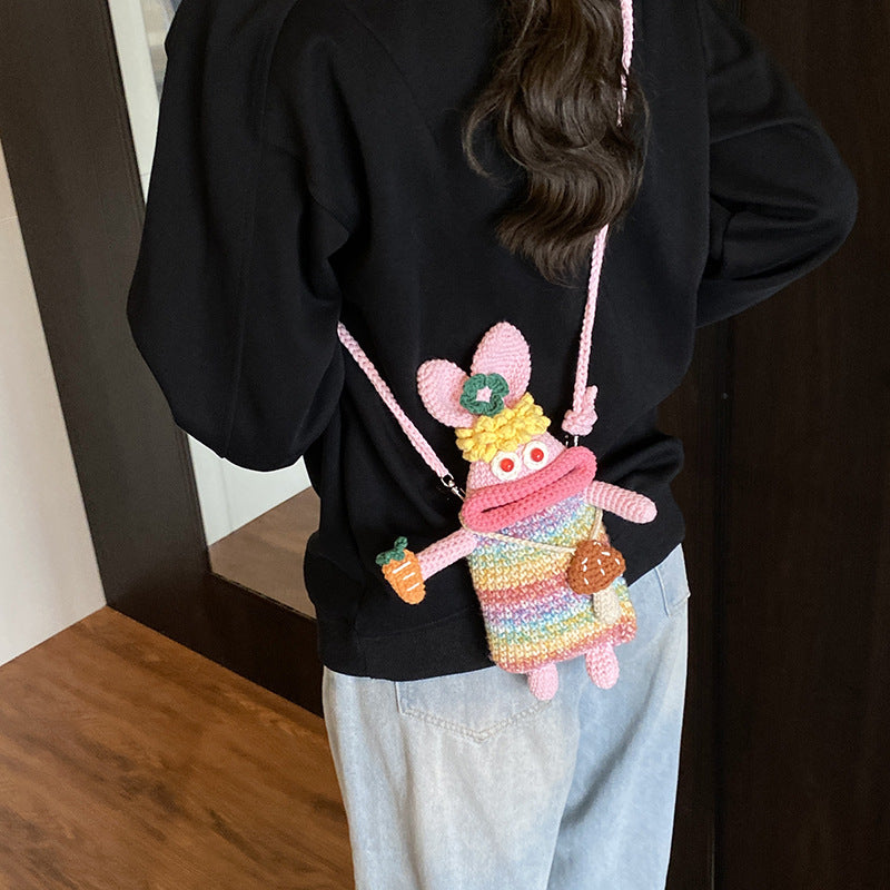 Cute Character Crochet Mini Backpack — product view 2