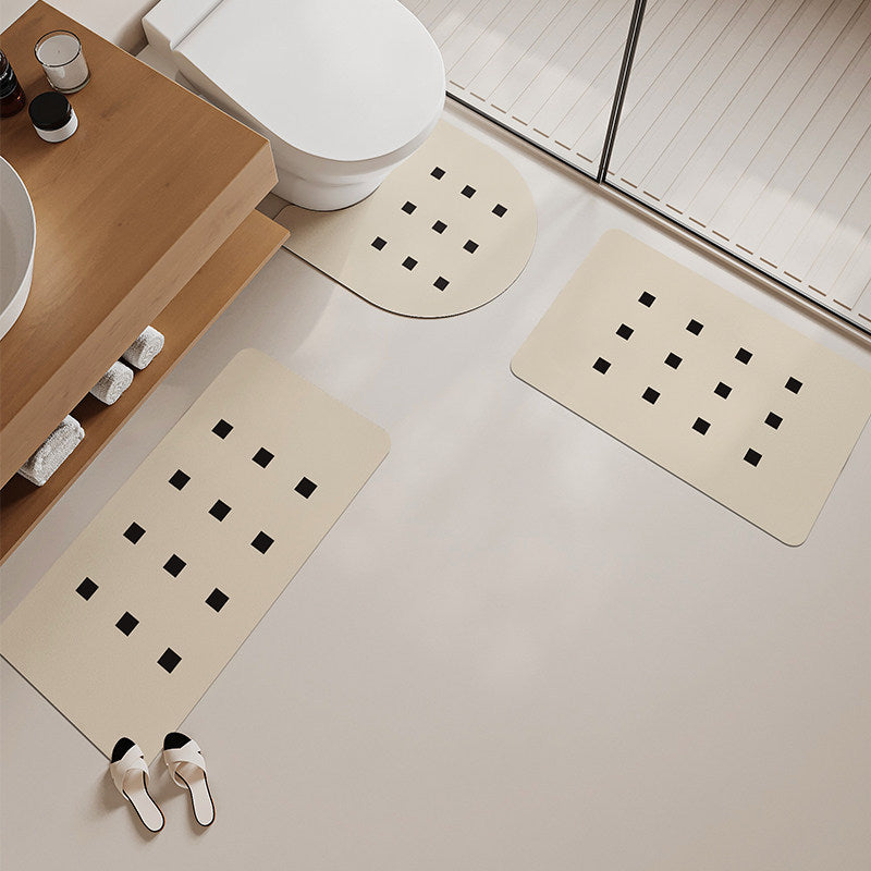 Non-Slip Memory Foam Bathroom Rug Set with Geometric Square Cutout Pattern — product view 6