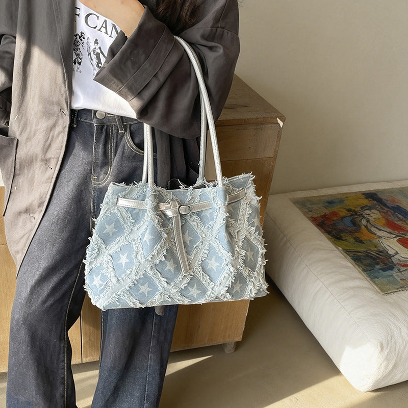 Star-Patterned Beach Shoulder Bag — product view 6