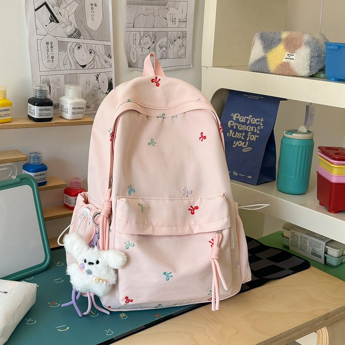 Cute Embroidered Patterned Backpack LoungeYard — product view 7