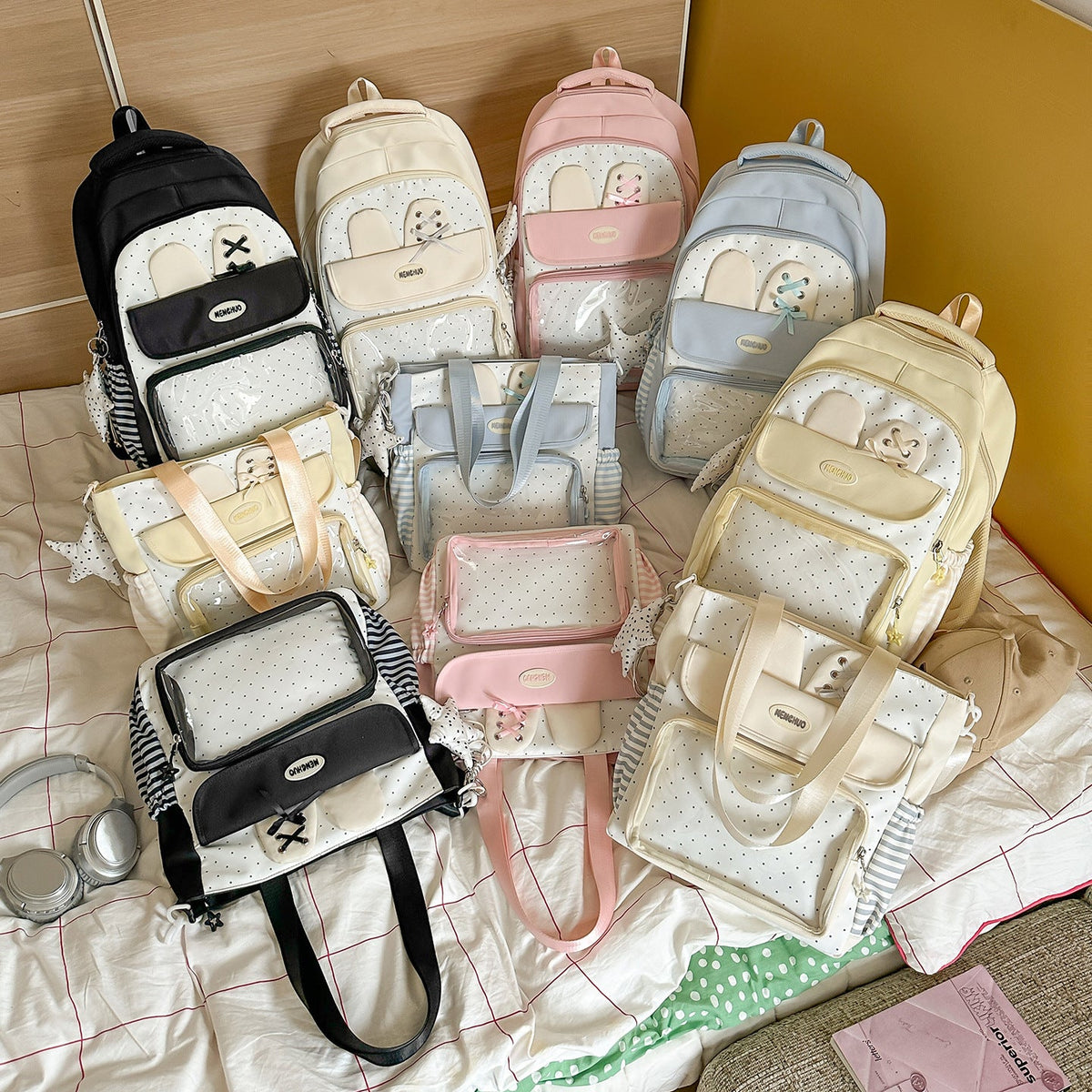 Multi-Compartment Polka Dot Backpack LoungeYard — product view 4