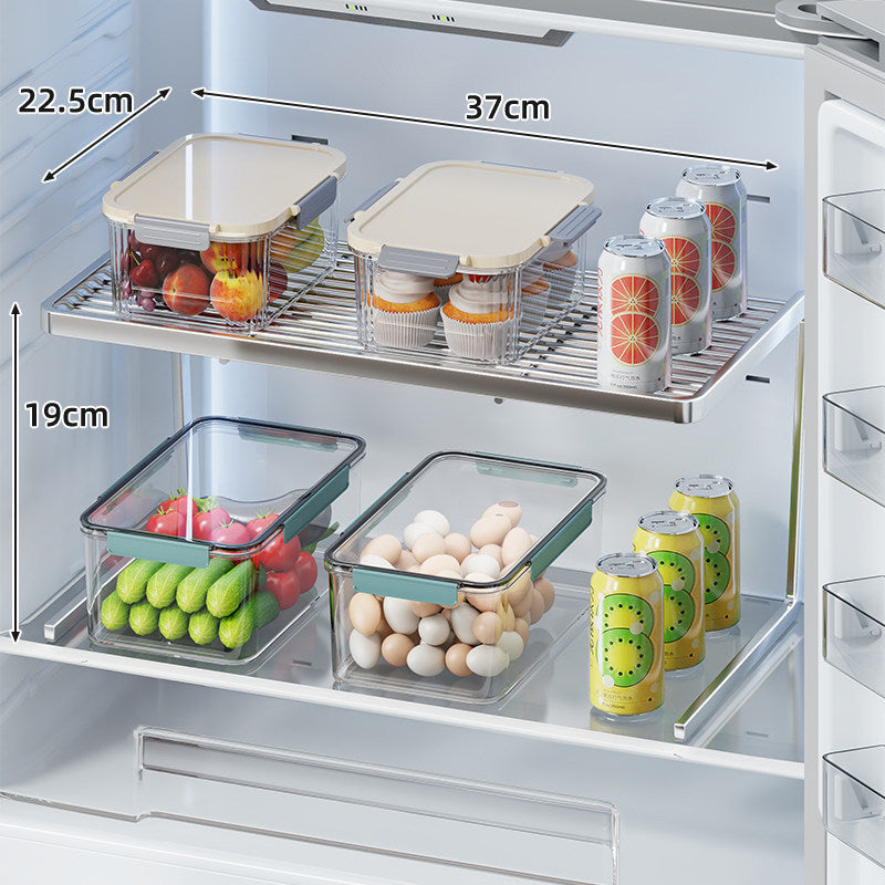 Two-Tier Adjustable Refrigerator Shelf Riser with Non-Slip Slatted Platform — product view 4