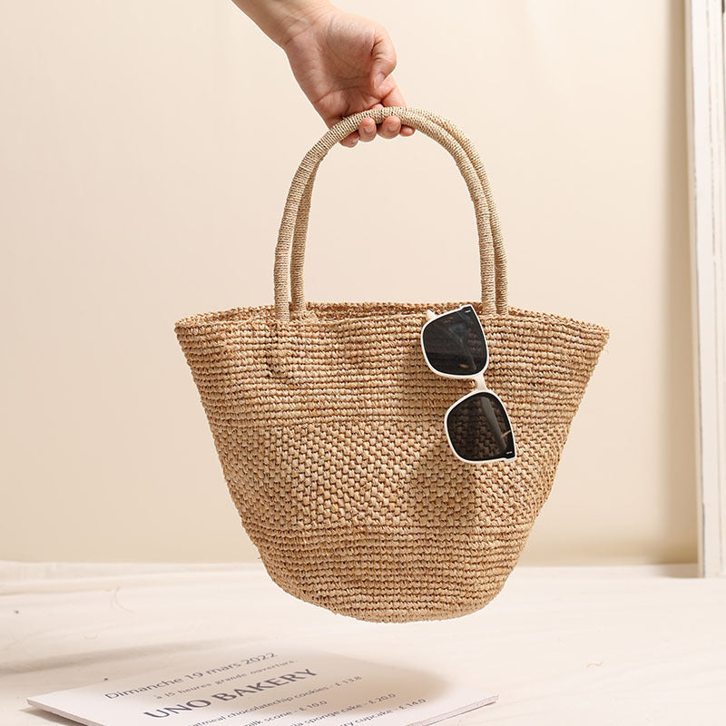 Handmade wicker tote bag with sturdy handles LoungeYard — product view 1